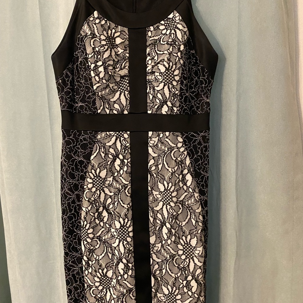 Black and white lace dress